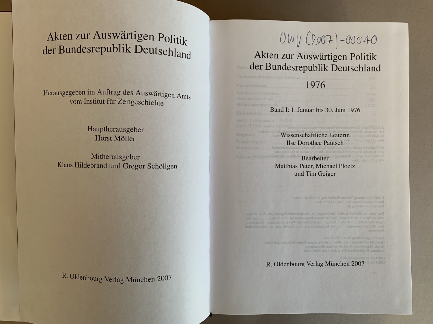 Akten zur Auswärtigen Politik der Bundesrepublik …“ (Peter